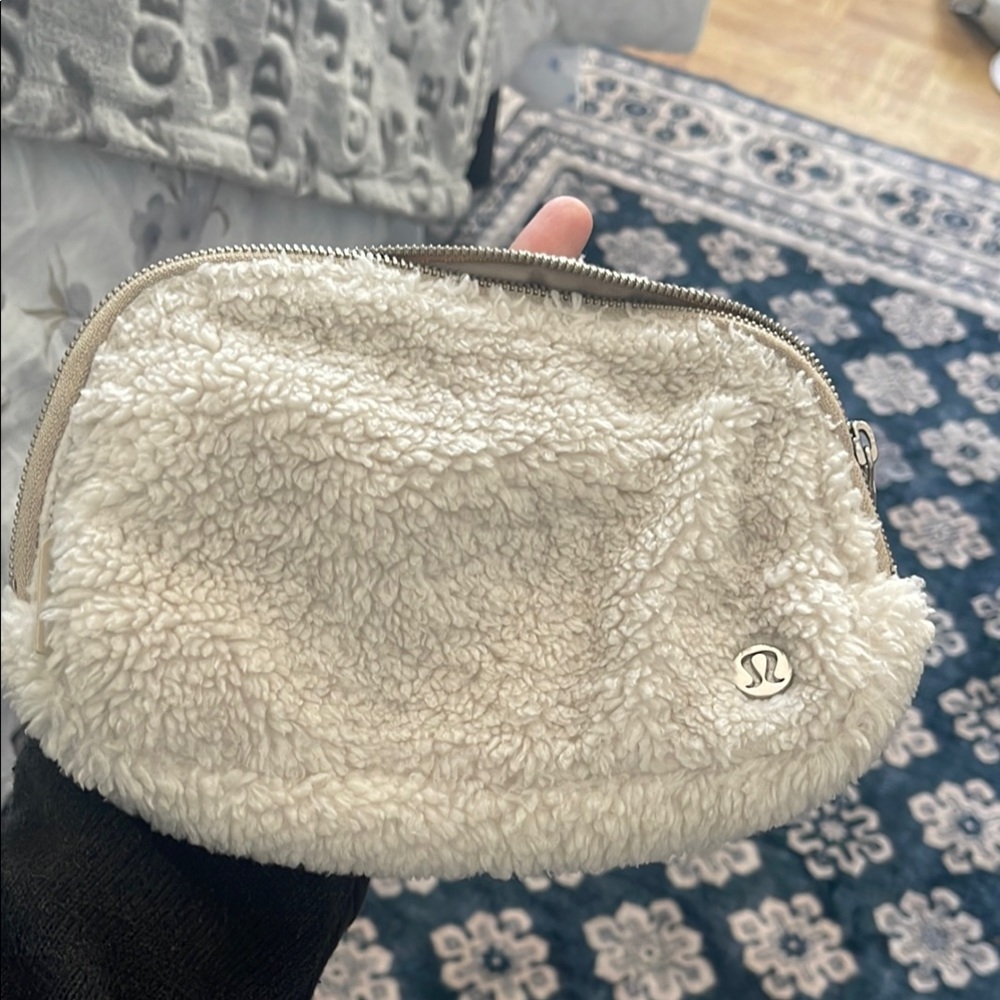 lululemon athletica Cream Sherpa belt bag